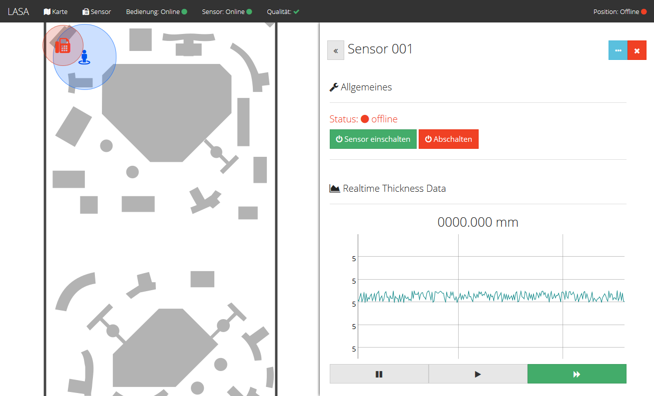 GUI of the demonstrator